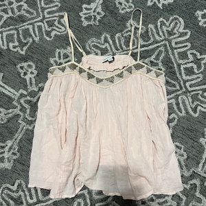 American Eagle Flowly Beaded Sheer Top